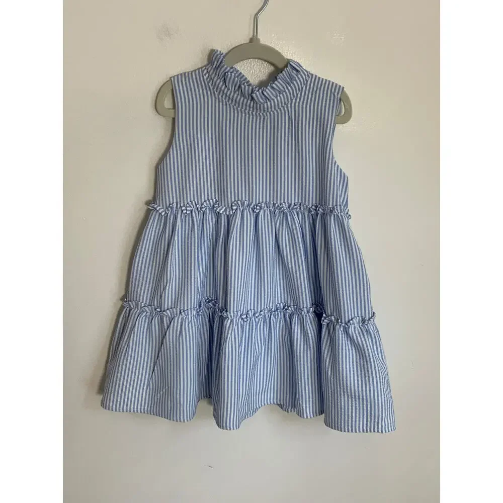 LULU BEBE Natty Stripe Tier Dress‎ - Blue NWT size 5